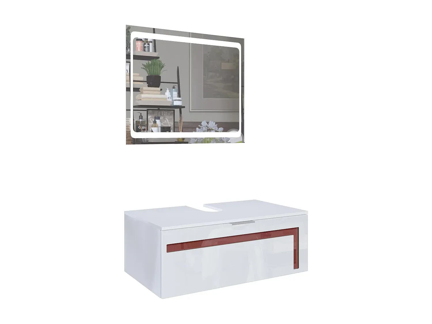 Moderner Waschbeckenunterschrank mit Hochglanz-Oberfläche