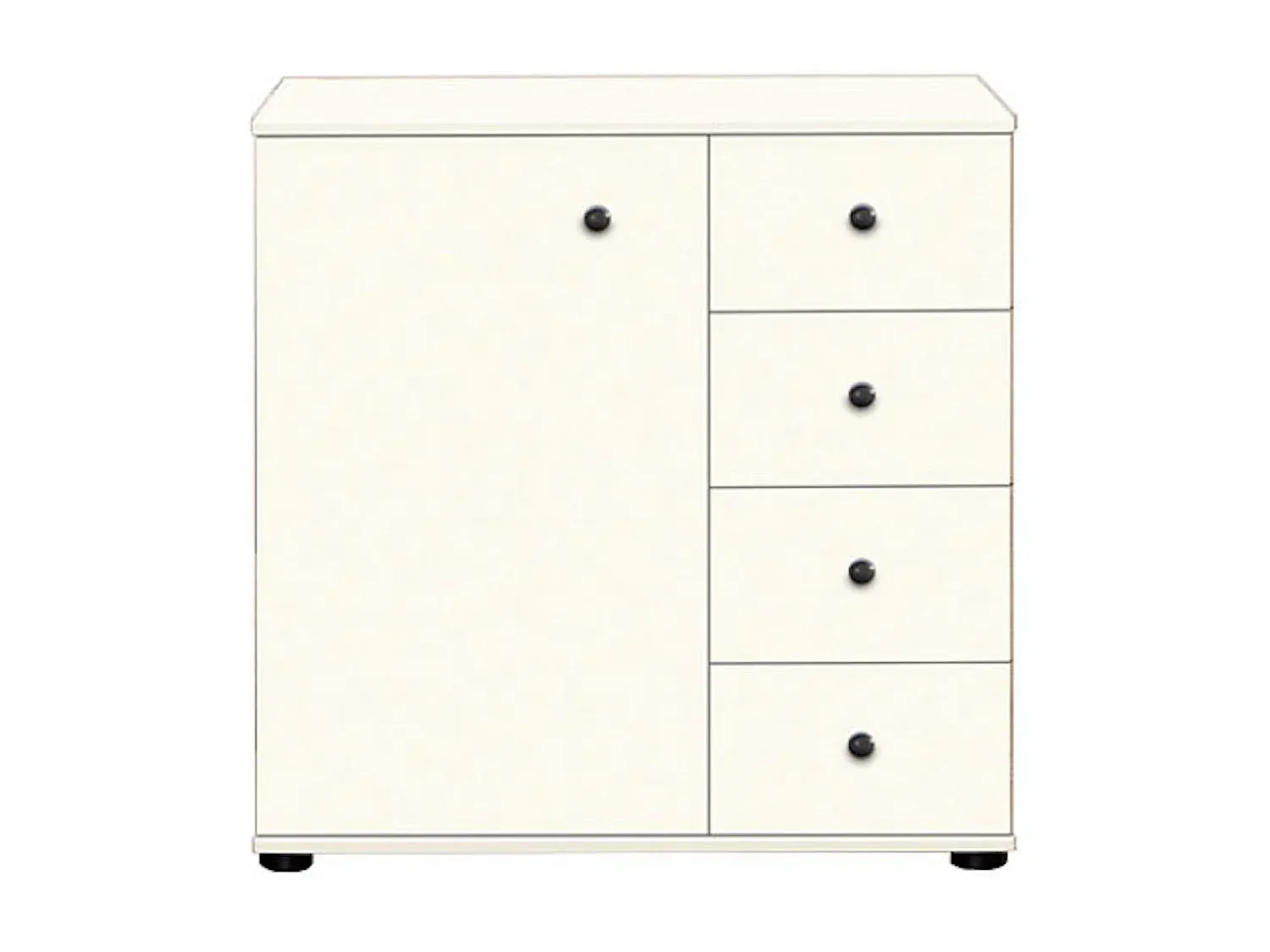 Moderne Kombikommode in Weiß 81x41x83 cm