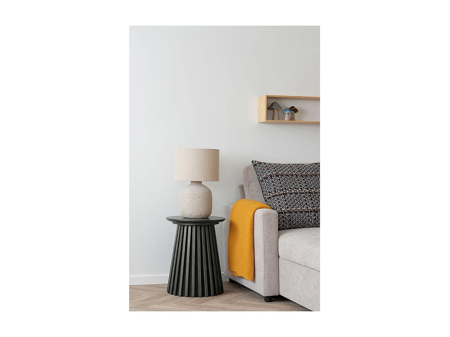 Runder Beistelltisch schwarz 40cm