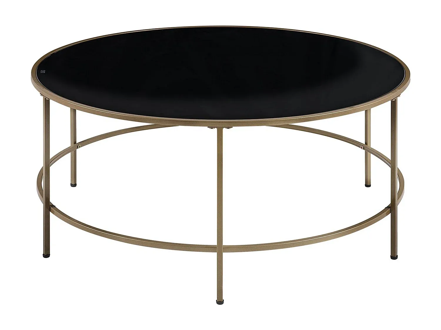 Runder Couchtisch in Schwarz und Gold, Ø 88 cm