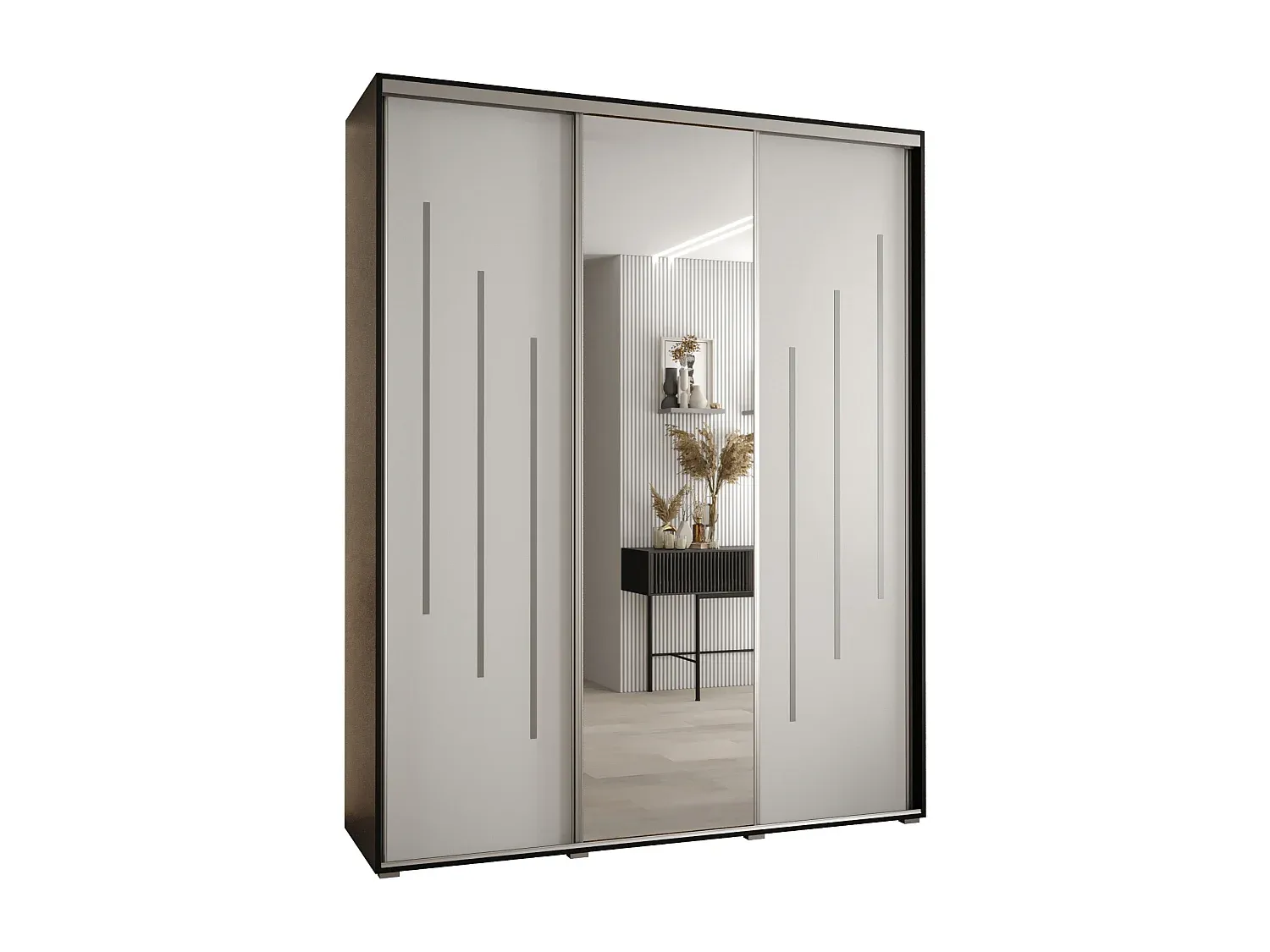 Moderner Kleiderschrank mit Schwebetüren, 3-türig