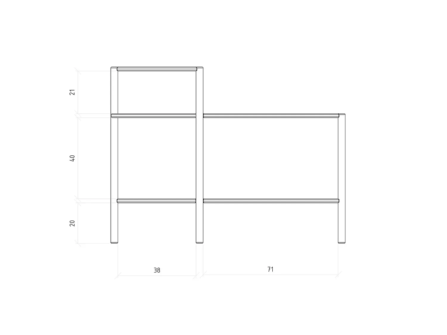 Massivholzregal aus Wildeiche, naturgeölt