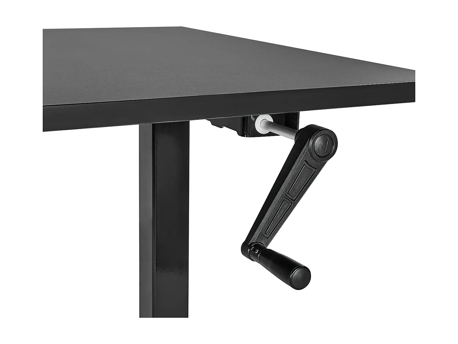 Höhenverstellbarer Kurbel-Schreibtisch, schwarz, 160x72 cm