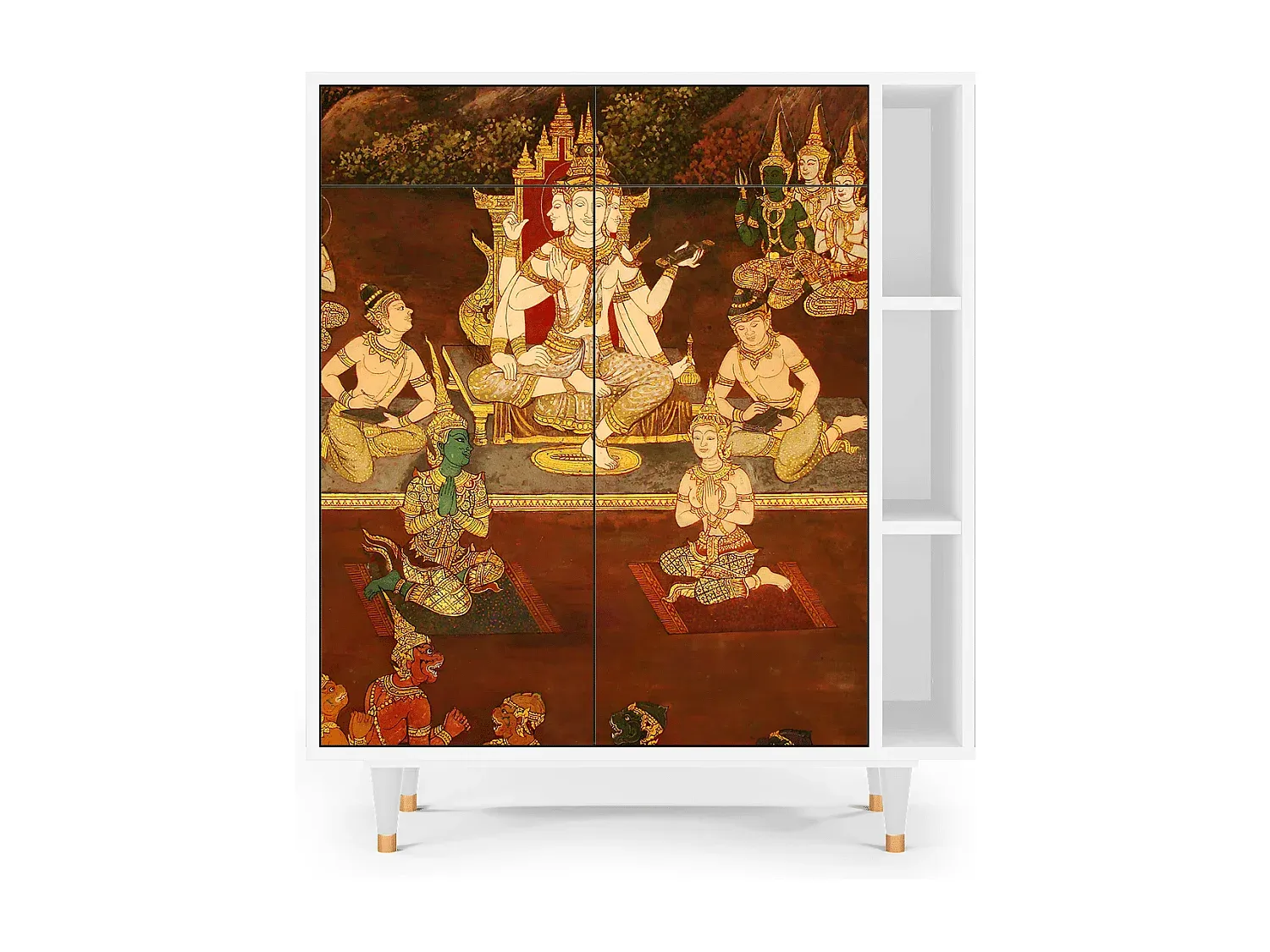 Moderner Schrank mit Stauraum, weiß