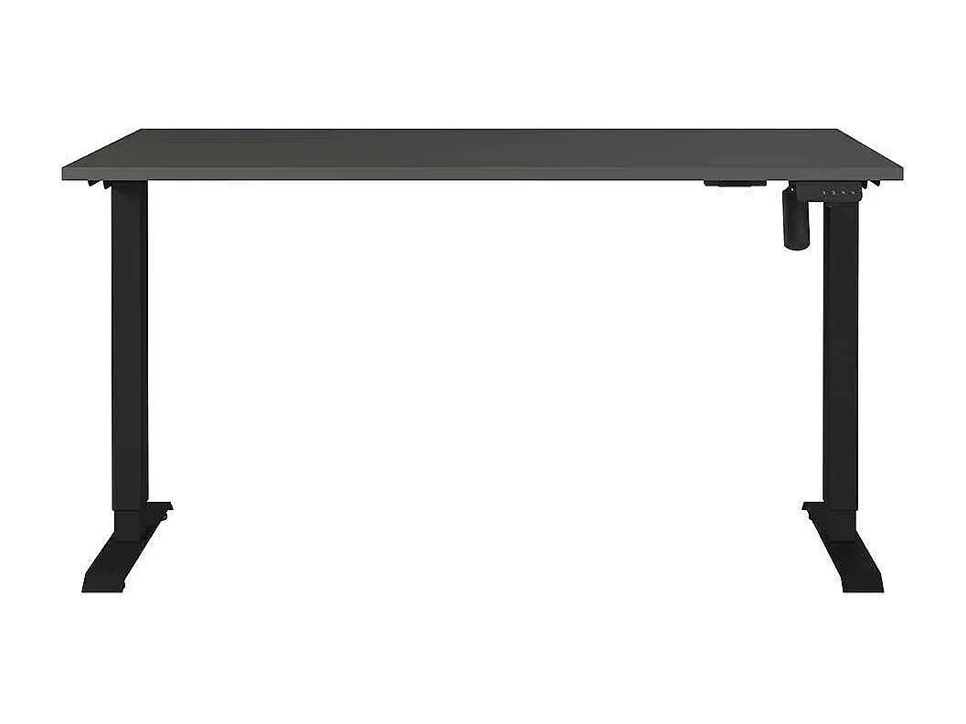 Höhenverstellbarer Schreibtisch in Schwarz und Grau, 80 cm Tiefe
