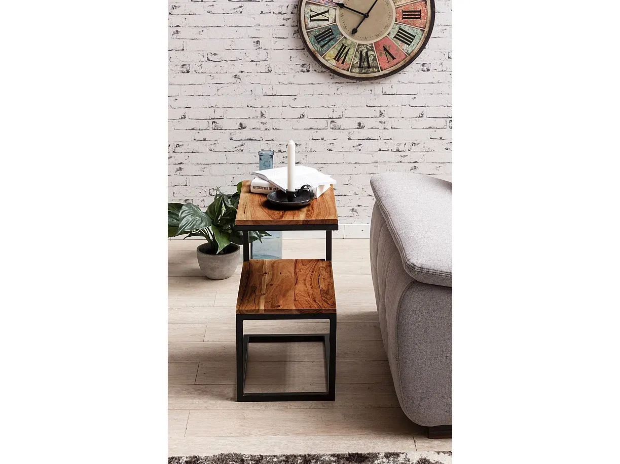 Beistelltisch aus Holz und Metall im Landhausstil