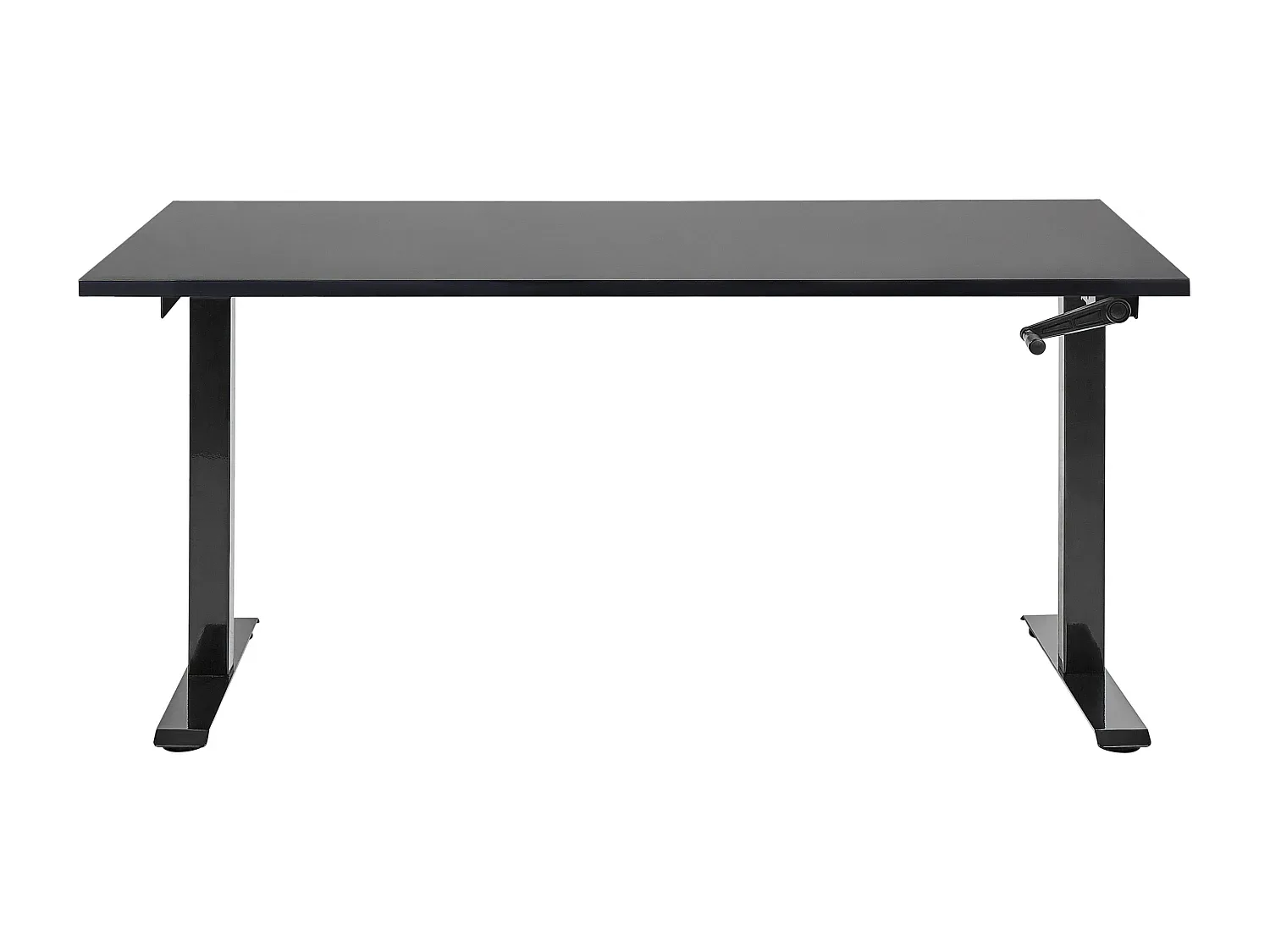 Höhenverstellbarer Kurbel-Schreibtisch, schwarz, 160x72 cm