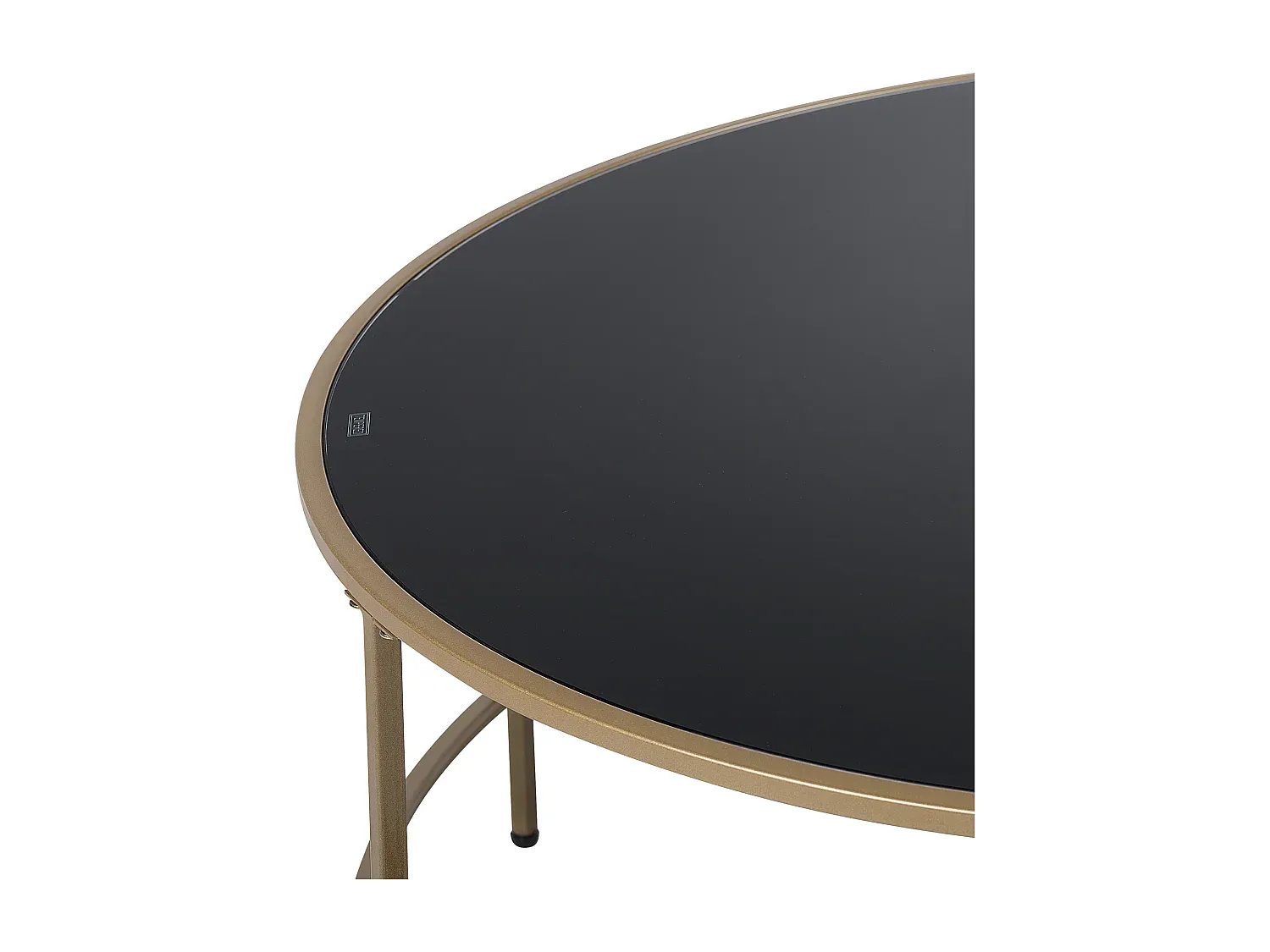 Runder Couchtisch in Schwarz und Gold, Ø 88 cm