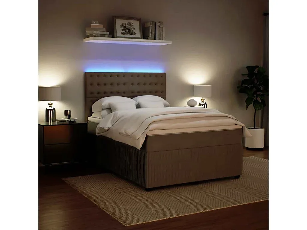 Hochwertiges Samt-Polsterbett in Hellgrau, 160x200 cm