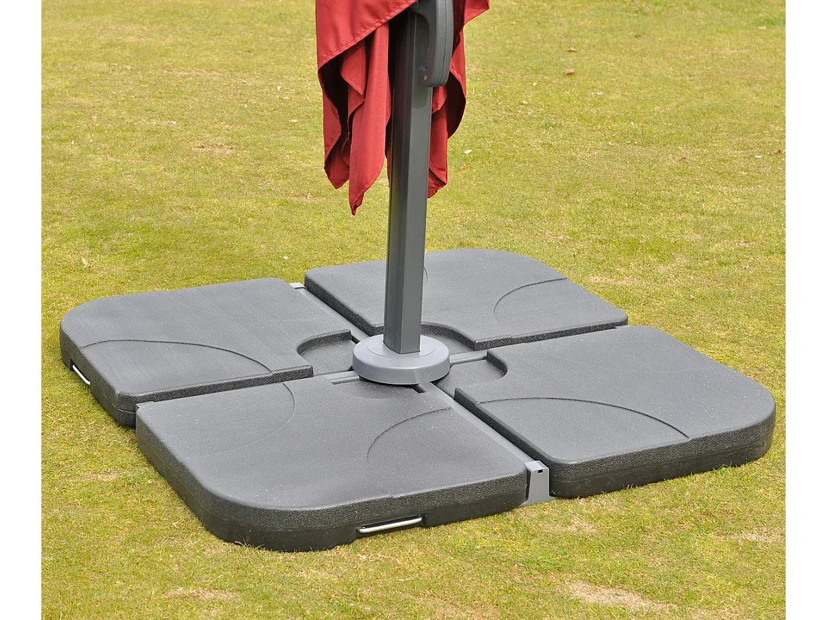 Quadratischer Sonnenschirm 3,5x3,5m verstellbar, Anthrazit