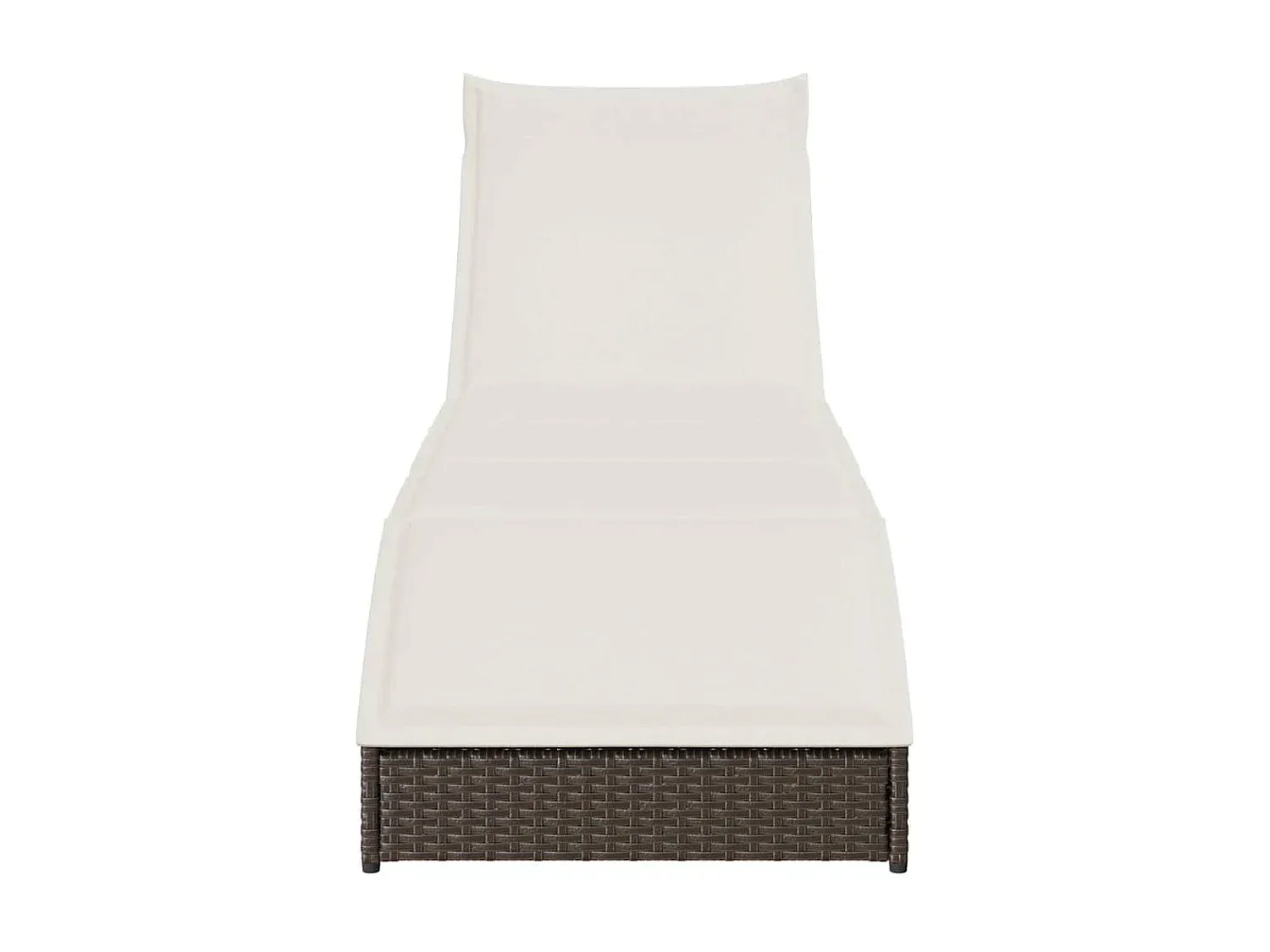 Verstellbare Sonnenliege mit Stauraum aus braunem Polyrattan