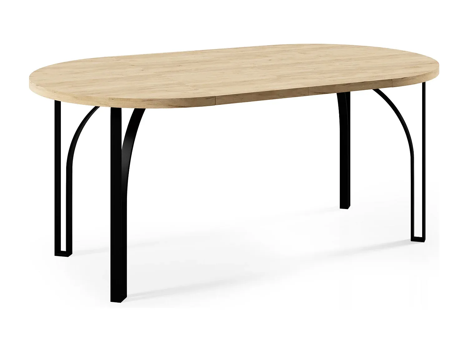 Moderner Ausziehbarer Esstisch in Weiß/Schwarz 120-196 cm