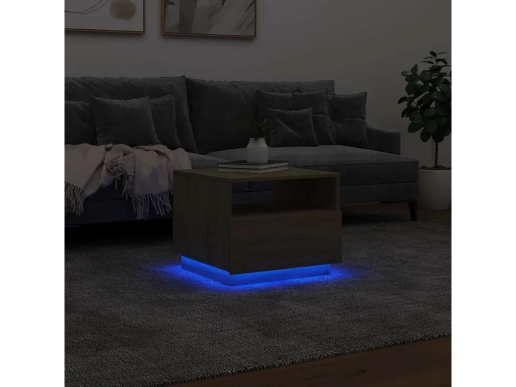 Moderner Couchtisch mit LED-Beleuchtung und Stauraum