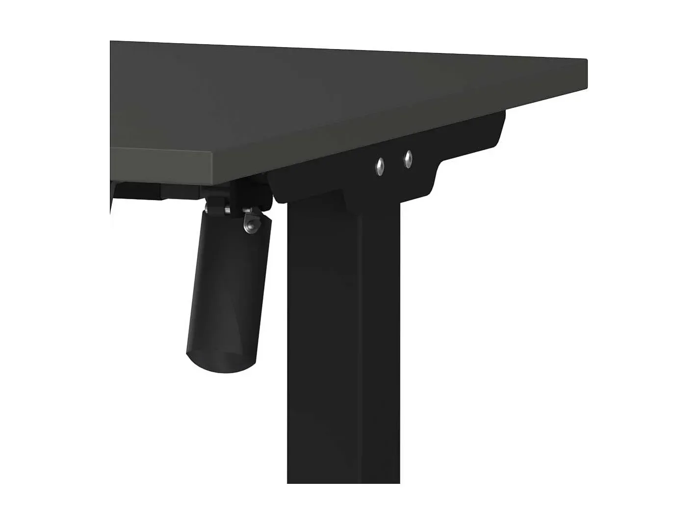 Höhenverstellbarer Schreibtisch in Schwarz und Grau, 80 cm Tiefe