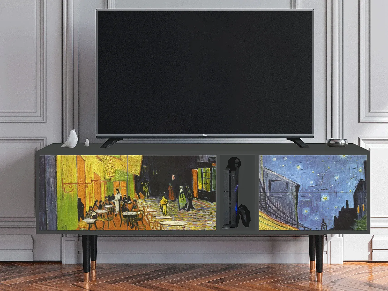 Moderner TV-Schrank mit viel Stauraum, Anthrazit