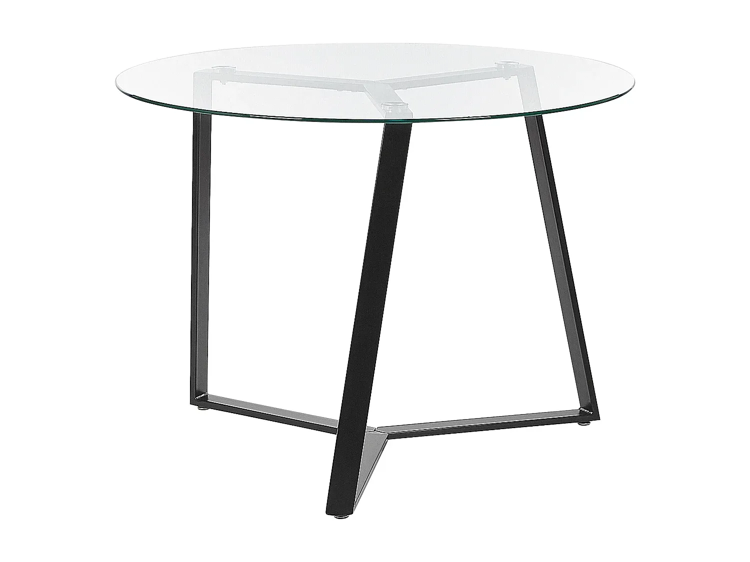 Runder Esstisch aus Glas in Schwarz und Transparent, 100 cm