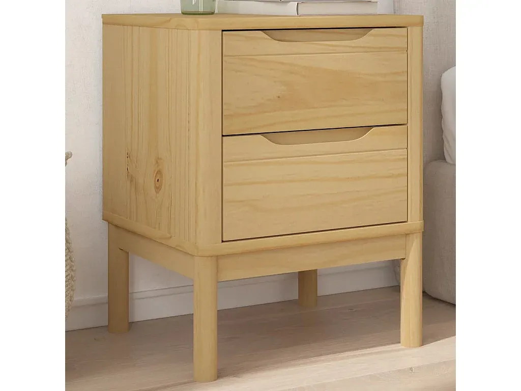 Nachttisch aus Kiefernholz in Wachsbraun, 45x39x57 cm