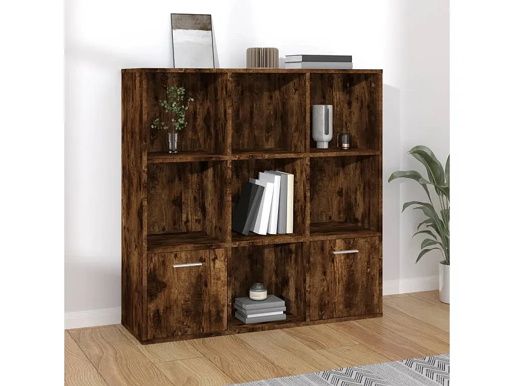 Rustikales Bücherregal aus Eiche, 98x30x98 cm