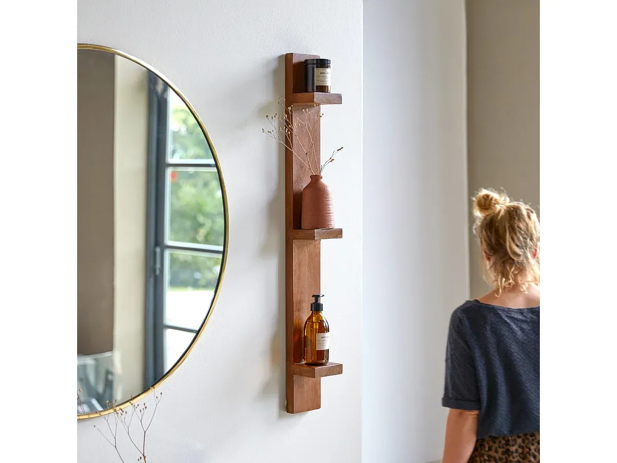 Vertikales Wandregal aus Palisanderholz