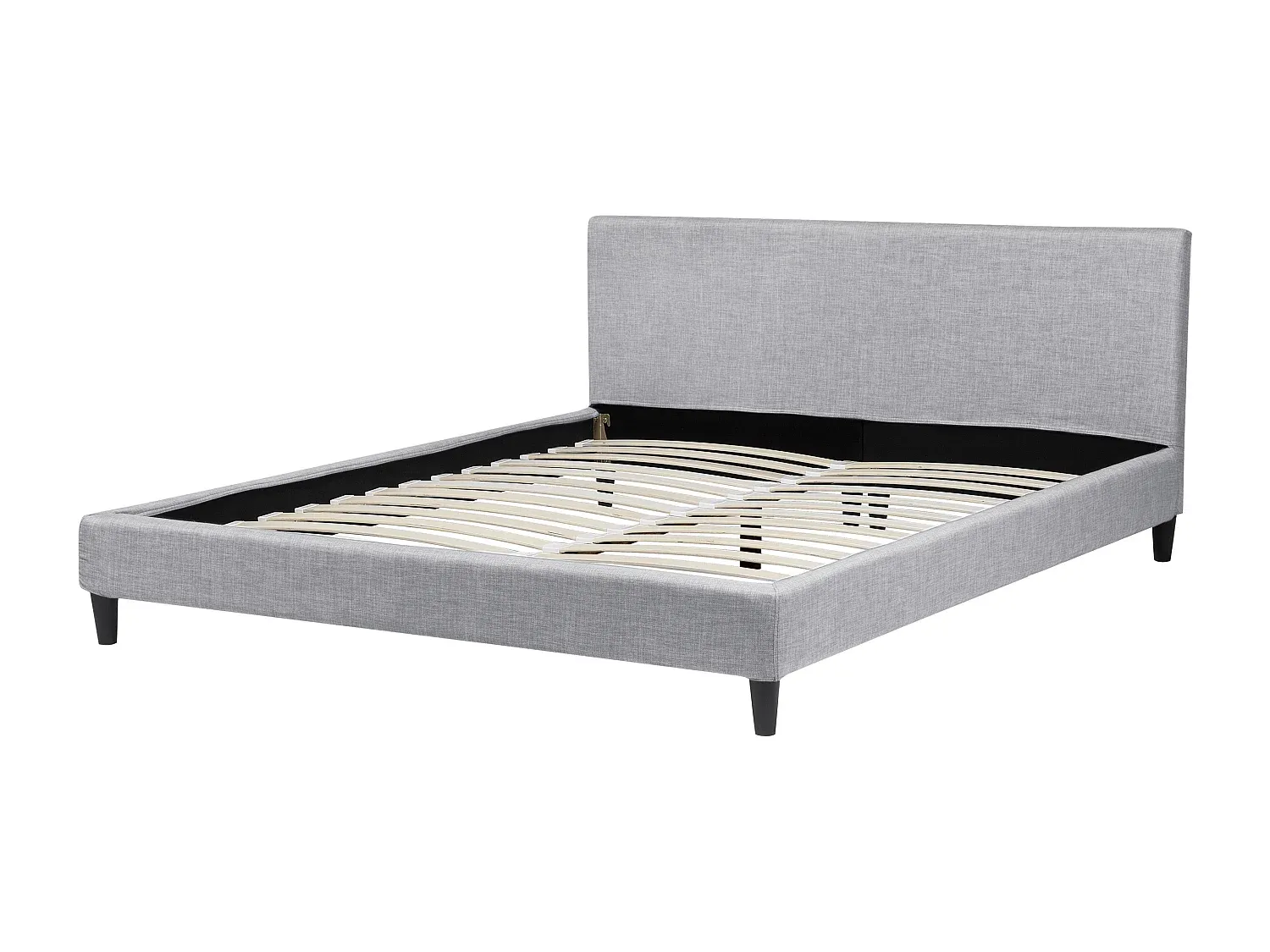 Polsterbett in Leinenoptik, hellgrau, 180 x 200 cm