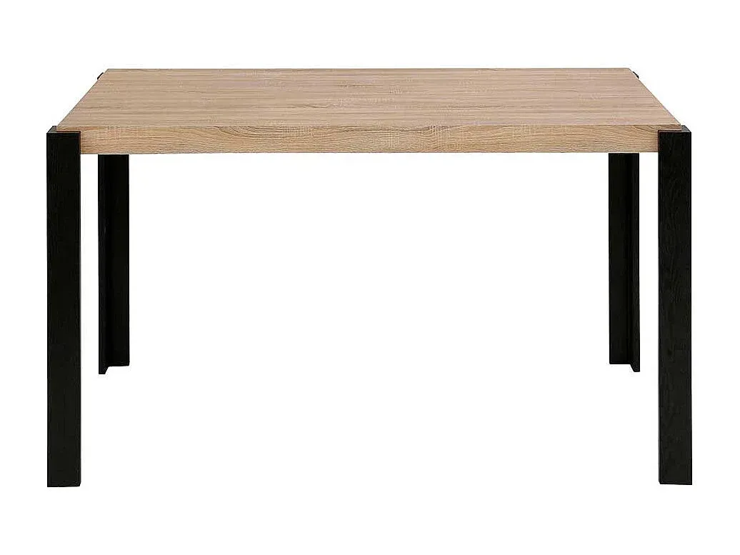 Moderner Esstisch in Eiche und Schwarz, 76 cm Höhe