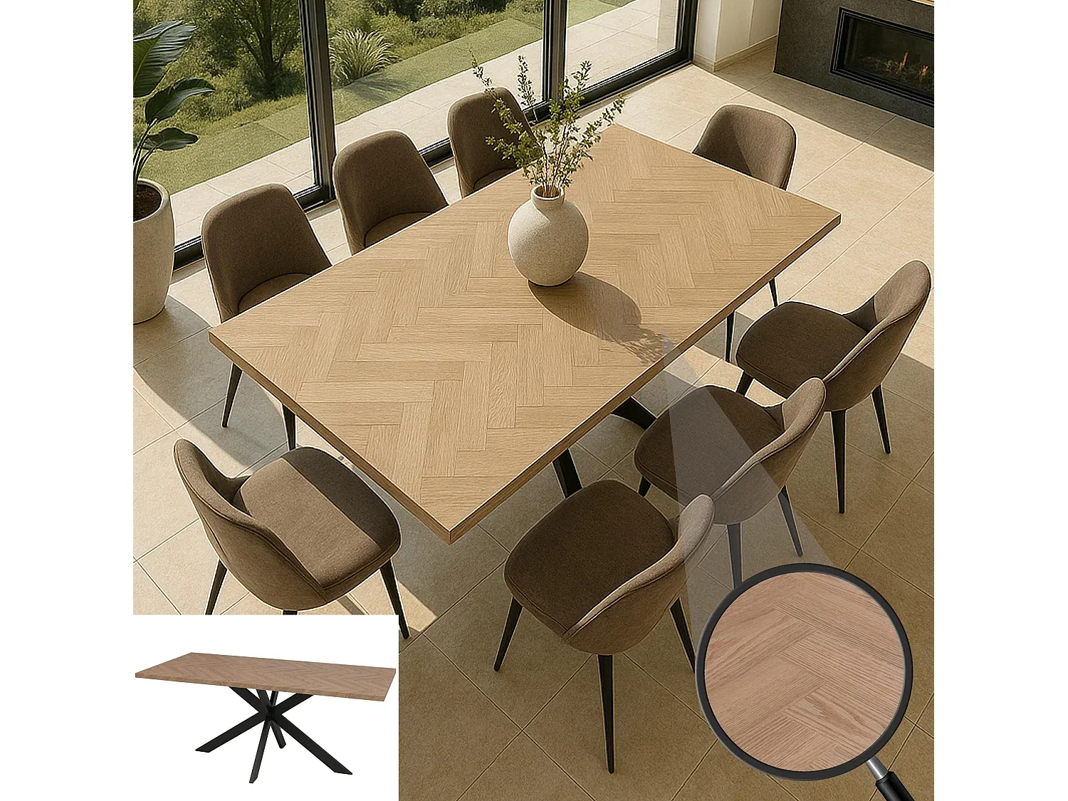 Moderner Esstisch in Eichenoptik