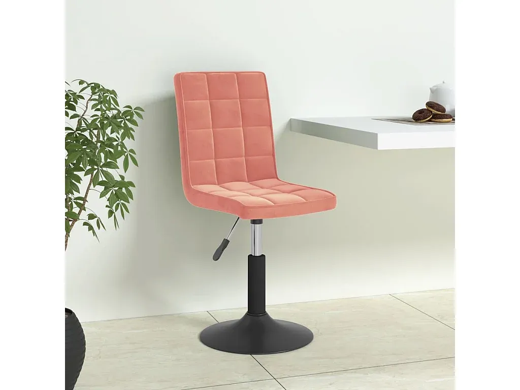 Vier Esszimmerstühle drehbar in Rosa Samt