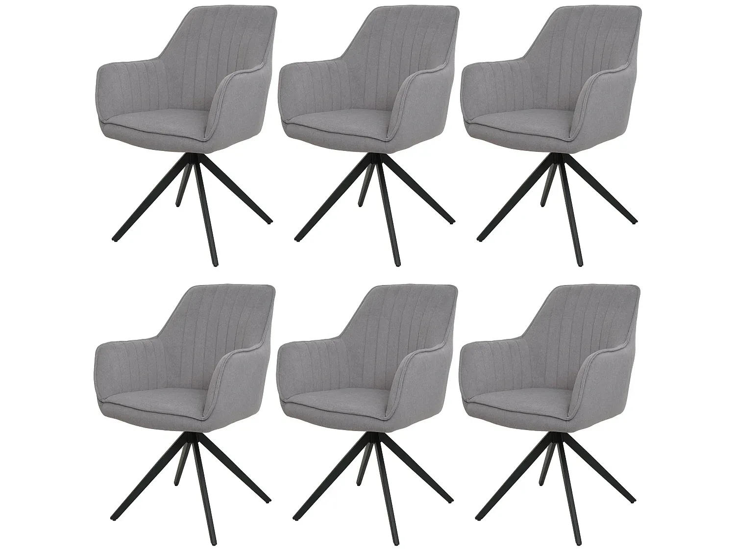 Moderne Esszimmerstühle im 6er-Set, Hellgrau