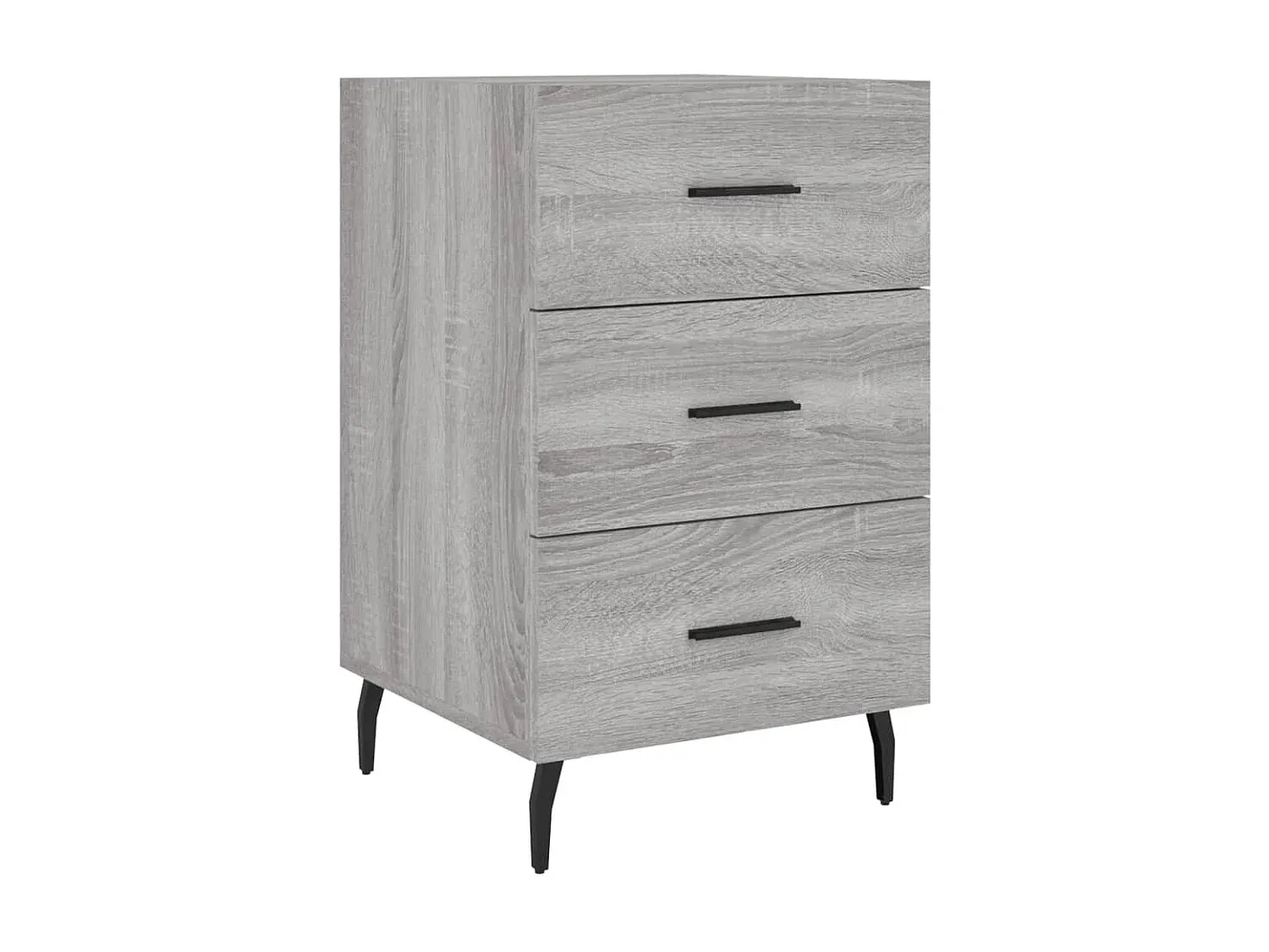 Moderner Nachttisch in Grau mit Holzoptik, 40x40x66 cm