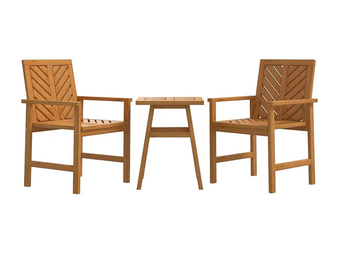 Garten-Lounge-Set aus Akazienholz mit Sofa und Tisch, 3-teilig