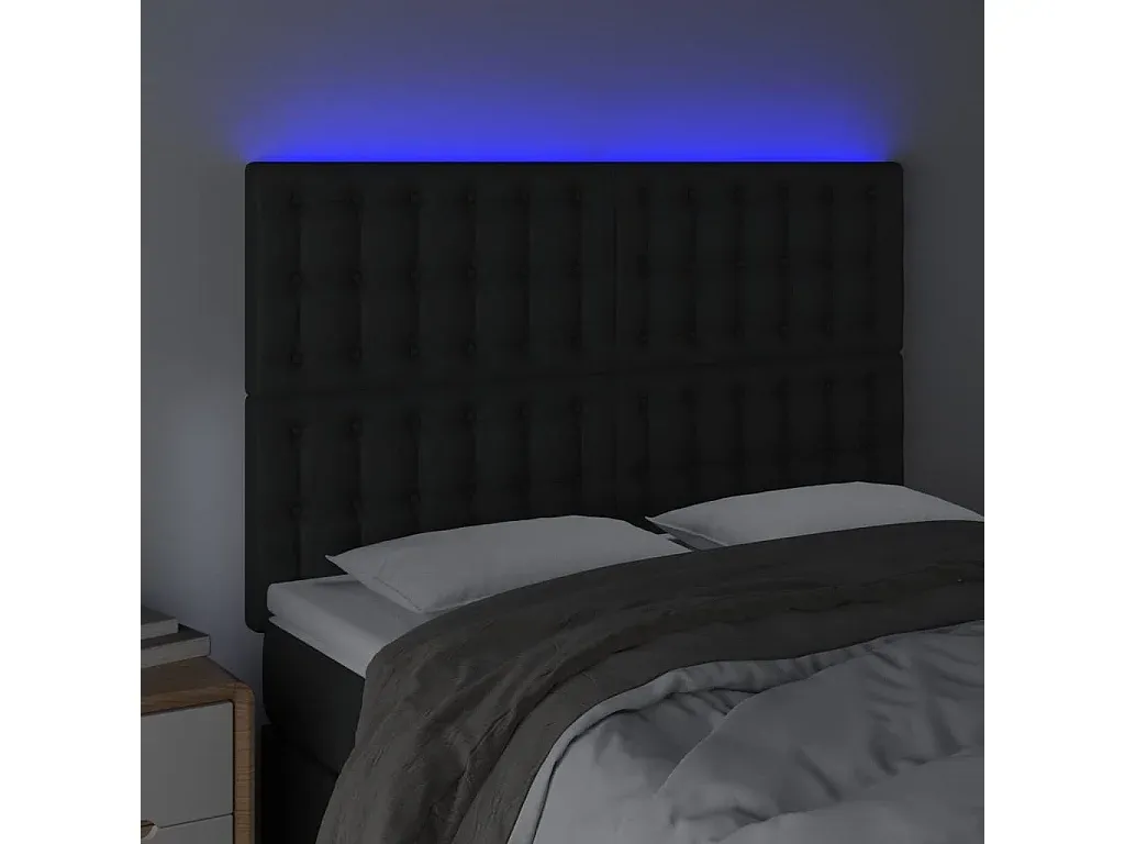 Modernes Bett-Kopfteil aus Kunstleder Schwarz