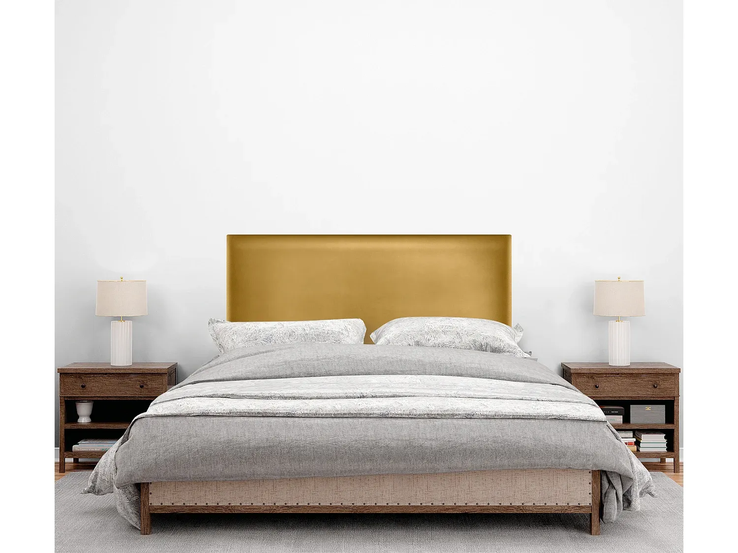 Glatte Kunstleder-Kopfstütze mit Beinen 95x105cm für 90cm Betten