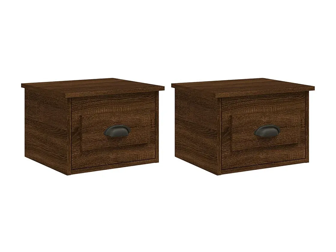 Set aus 2 Wand-Nachttischen in Eichenoptik
