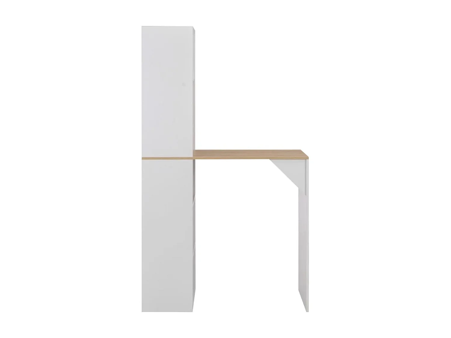 Kompakter Bartisch mit Stauraum, Weiß, 115x59x200 cm