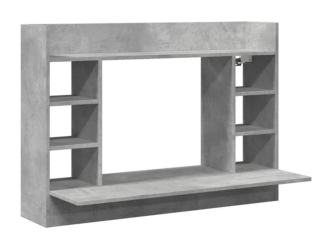 Moderner Wandtisch in Betongrau aus Holzwerkstoff