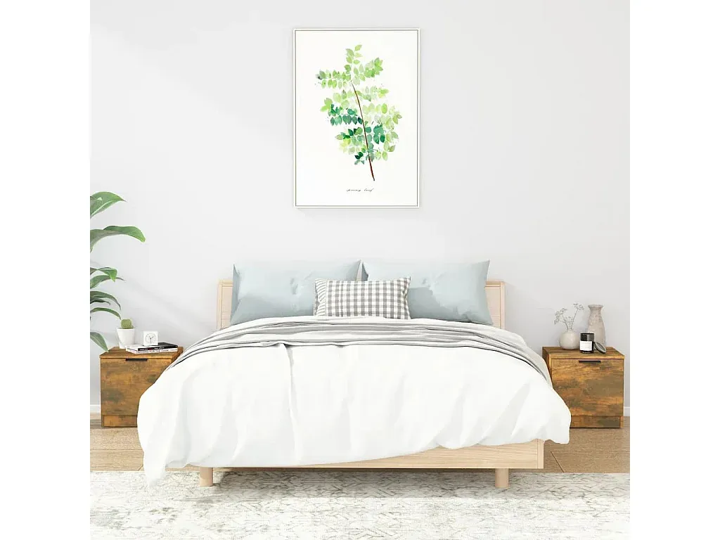 Nachttische im Set, Räuchereiche, 40x39x40 cm