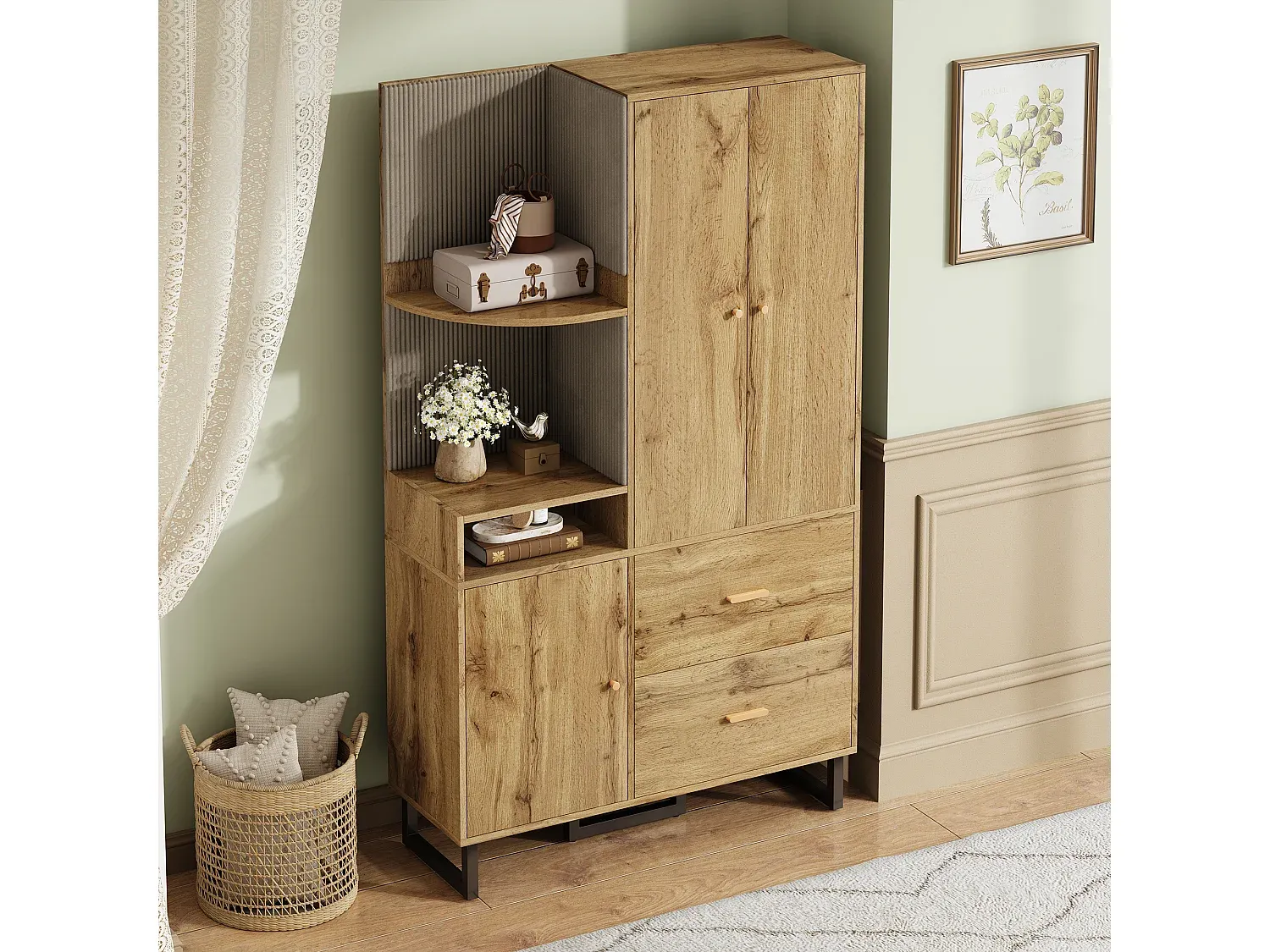 Kompaktes Garderobenmöbel mit Stauraum