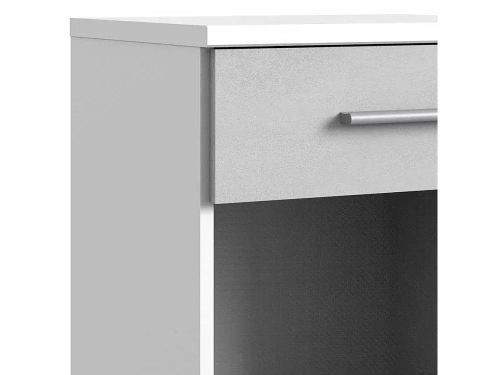 Moderner Rollcontainer in Betonoptik, Lichtgrau, 58 cm hoch