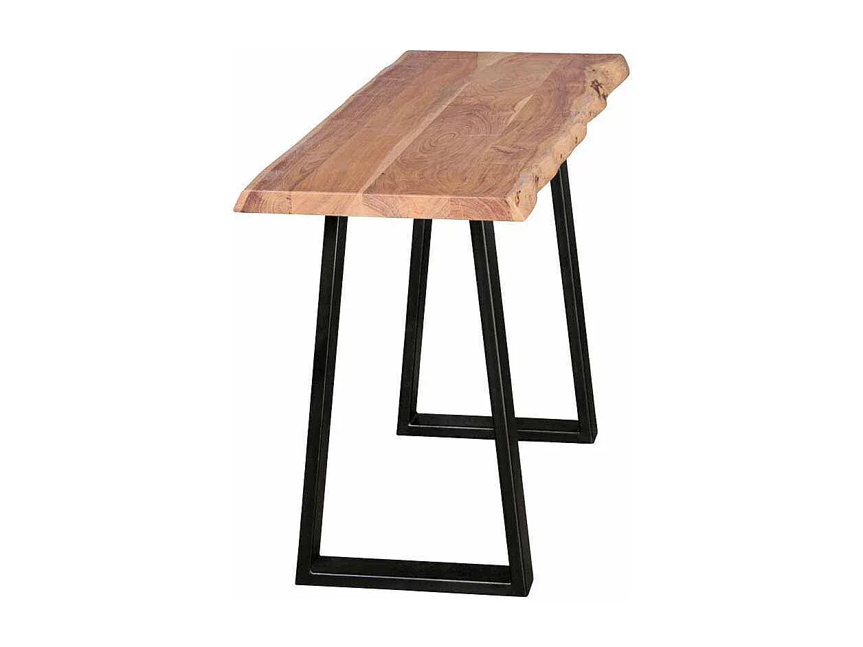Konsolentisch aus Akazienholz mit schwarzem Metallgestell