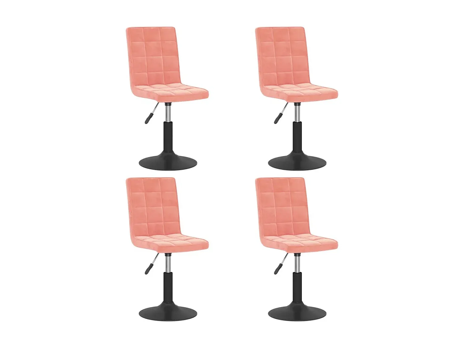 Vier Esszimmerstühle drehbar in Rosa Samt