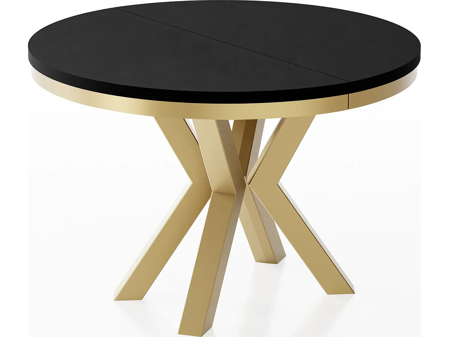 Moderner ausziehbarer Esstisch mit Metallakzenten - Platzsparend für Wohnzimmer - Schwarz, 120-200 cm