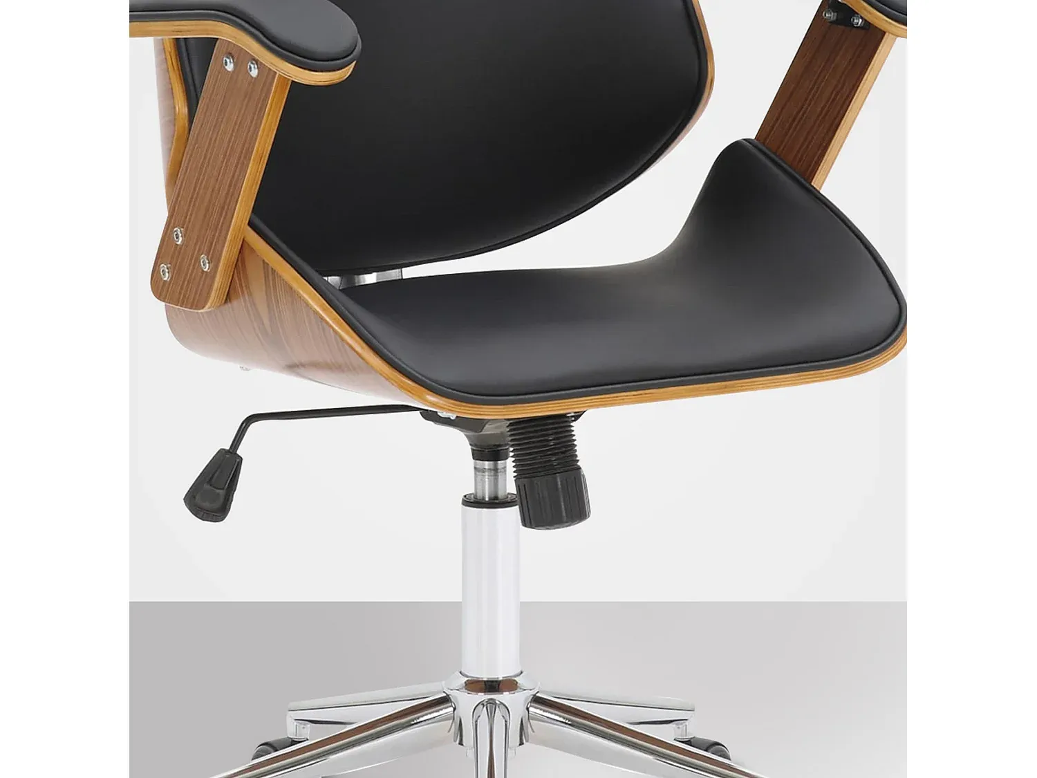 Ergonomischer Bürostuhl in Walnuss und Schwarz