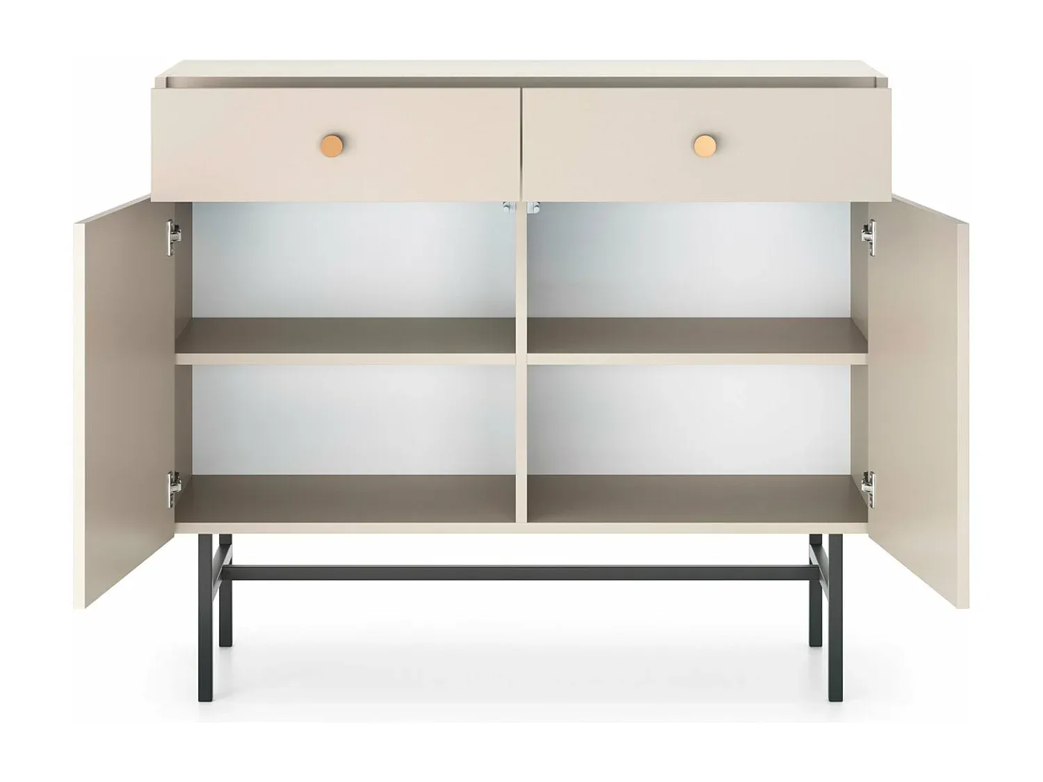 2-türiges Sideboard in Greige, 104 cm