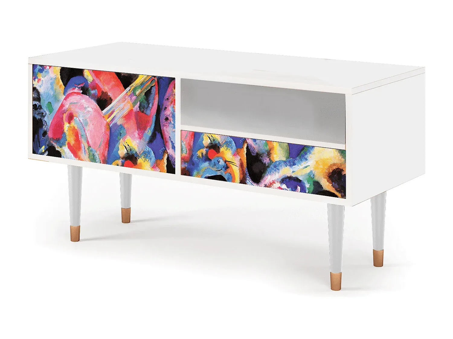 Moderner TV-Schrank in Weiß, 115x59x48 cm