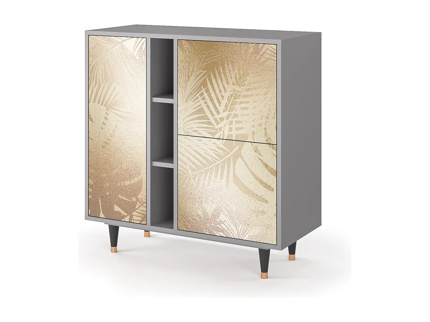 Großes modernes Sideboard in Grau, 94x96x41 cm