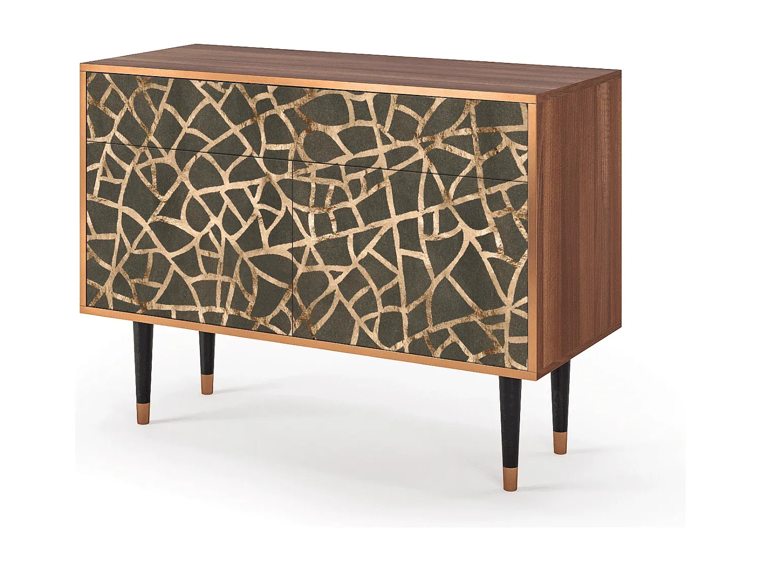 Sideboard mit erweiterbarem Fach, in Nussbaum