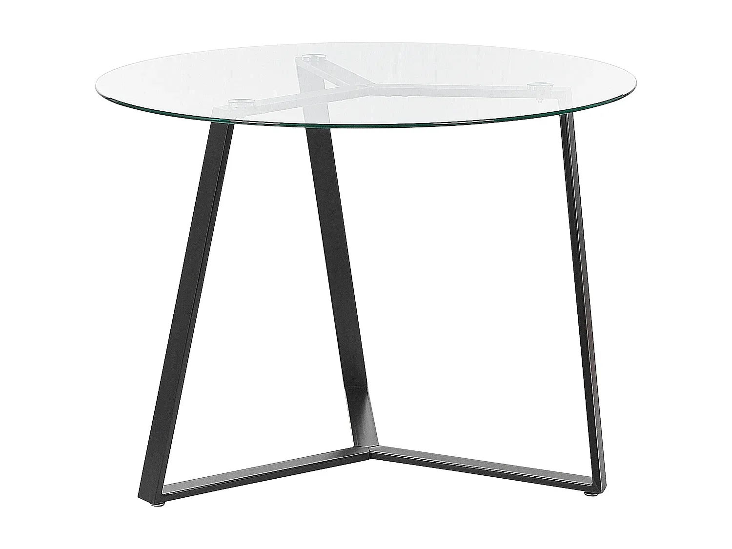 Runder Esstisch aus Glas in Schwarz und Transparent, 100 cm