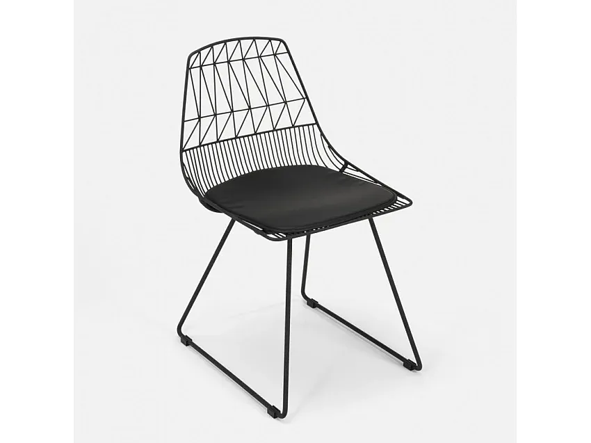 Moderner Tisch und Stuhl-Set für innen und außen, robustes Design, schwarz