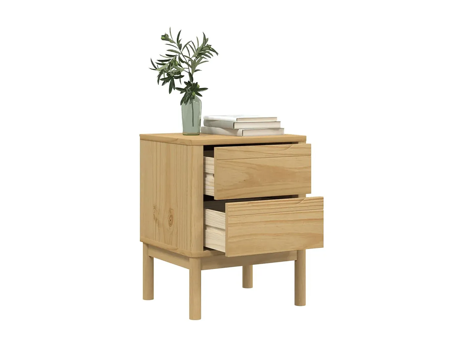 Nachttisch aus Kiefernholz in Wachsbraun, 45x39x57 cm