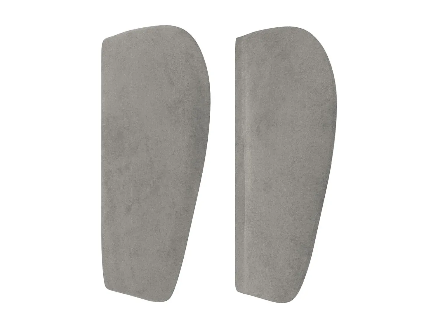 Samt Kopfteil in Hellgrau mit Ohren 103x23x78/88 cm